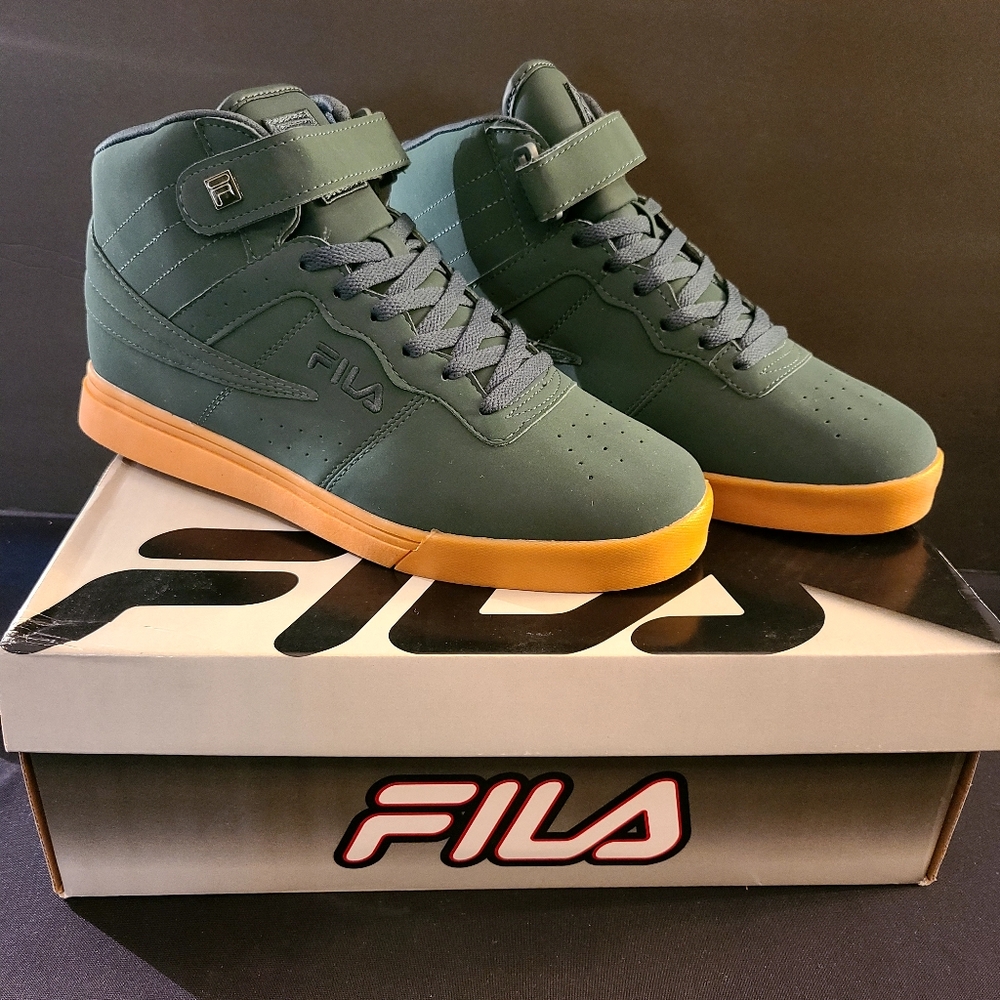 New 90s Fila Vulc 13 Forest Green Mid-Top Sneakers Men's Sz 11 Streetwear Grunge